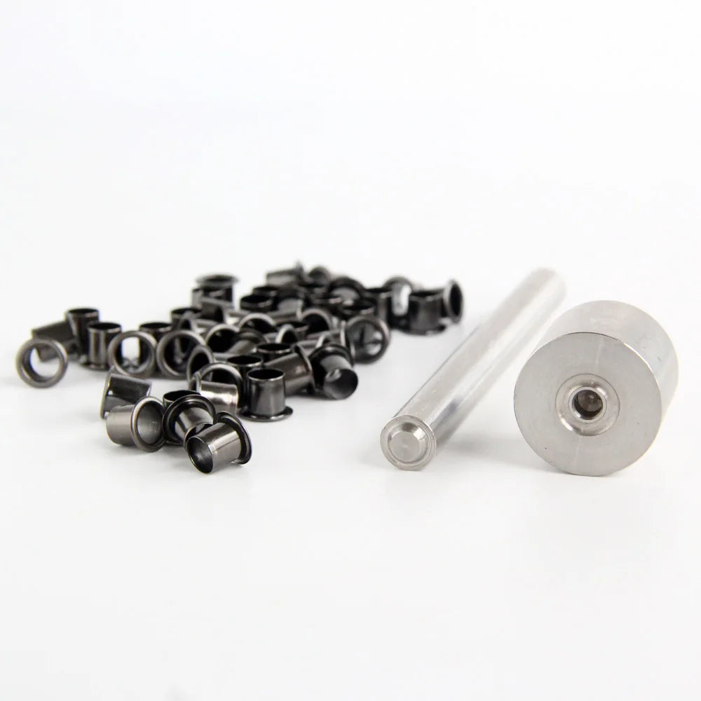 100 pcs Eyelets with Tool Kit, 6mm 7mm, Tool Set For Shoes and Leather Goods